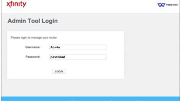 How do I log into my Xfinity admin tool?