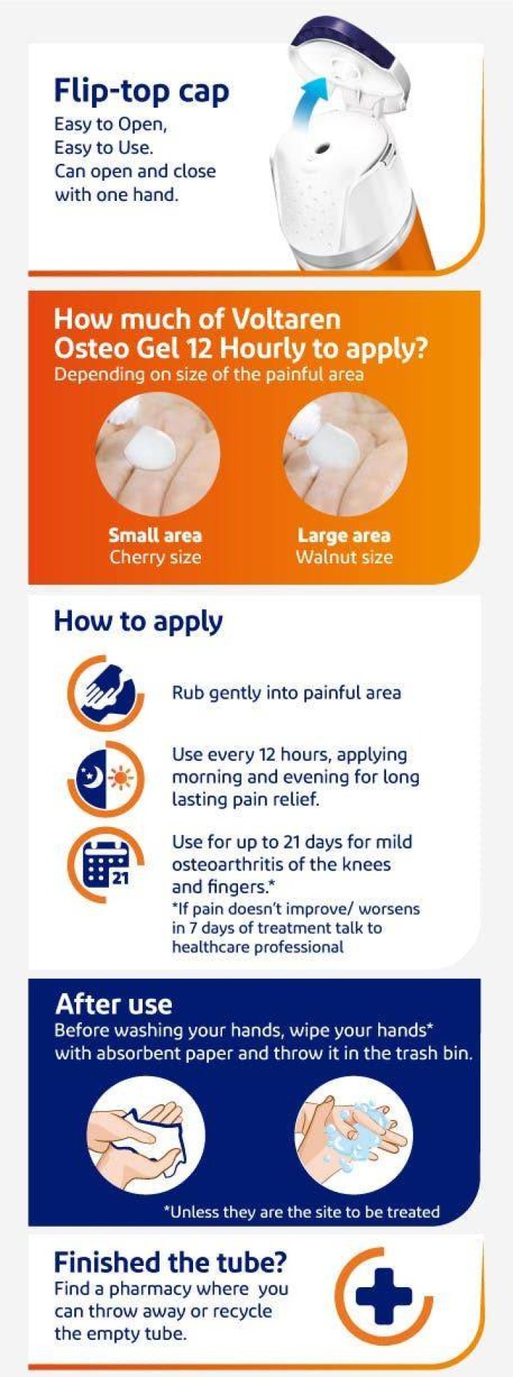 How do you apply Voltaren to your hands?