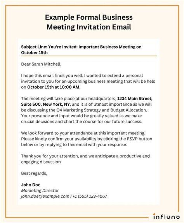 How do you write a meeting invitation message?