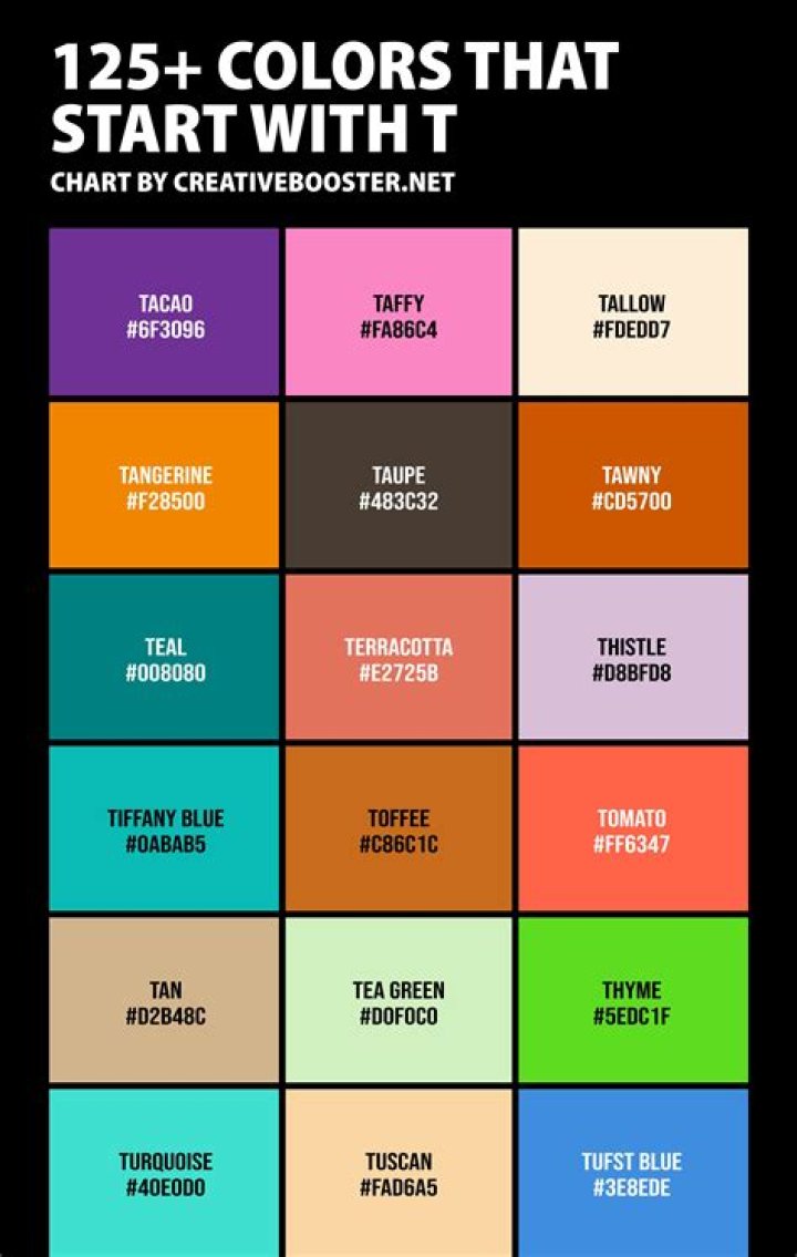 Is there a color that starts with t?