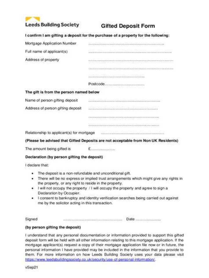 What do solicitors need for a gifted deposit?