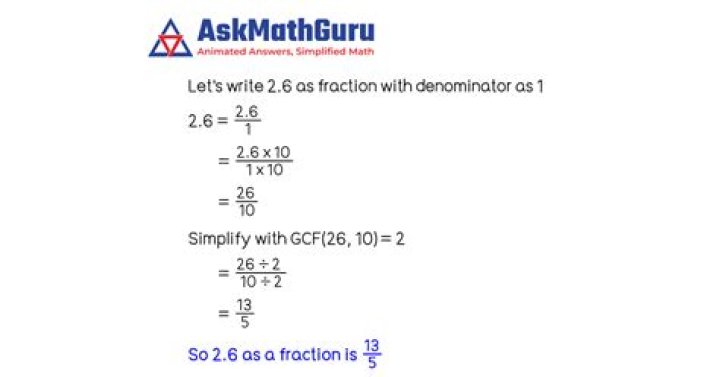 What is 2.6 as a fraction?