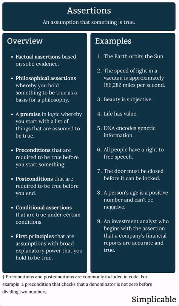 What is assertion and examples?