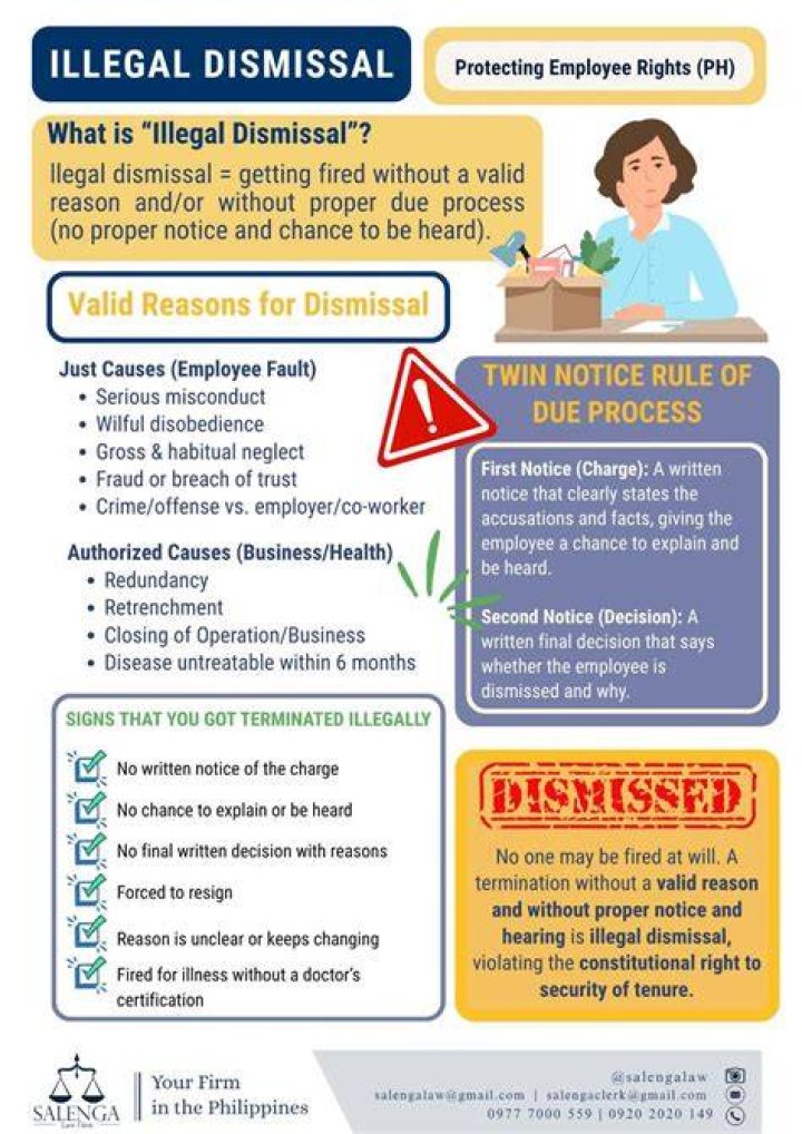 What is illegal dismissal of employee?