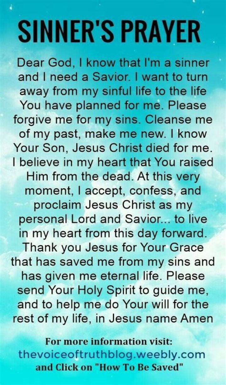 What is the sinner's prayer to be saved?