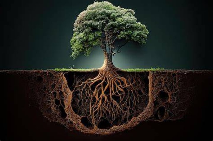 Which trees roots grow straight down?
